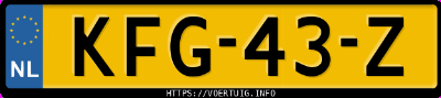 Kenteken afbeelding van KFG43Z, zwarte Ford Fiesta St