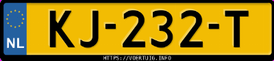 Kenteken afbeelding van KJ232T, witte Ford Fiesta 1.5 Tdci