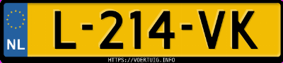 Kenteken afbeelding van L214VK, zwarte Ford Focus 1.0 Scti