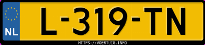 Kenteken afbeelding van L319TN, witte Ford Mustang Mach-E Standard Range Rwd
