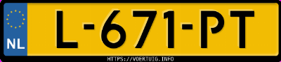 Kenteken afbeelding van L671PT, grijze Ford Mustang Mach-E Standard Range Awd