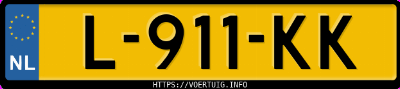 Kenteken afbeelding van L911KK, witte Ford Fiesta 1.0 Scti