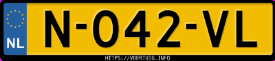 Kenteken afbeelding van N042VL, zwarte Ford Mustang Mach-E Standard Range Rwd