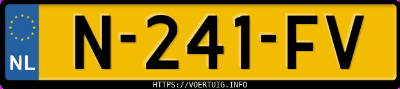 Kenteken afbeelding van N241FV, blauwe Ford Mustang Mach-E Extended Range Awd