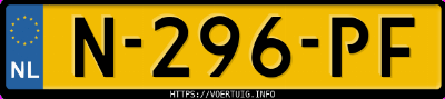 Kenteken afbeelding van N296PF, zwarte Ford Mustang Mach-E Extended Range Awd