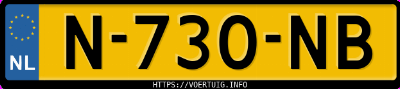 Kenteken afbeelding van N730NB, zwarte Ford Mustang Mach-E Standard Range Rwd
