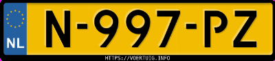 Kenteken afbeelding van N997PZ, grijze Ford Puma St