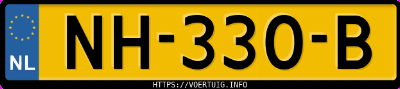 Kenteken afbeelding van NH330B, blauwe Ford Fiesta 1.0