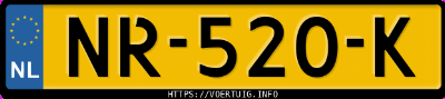 Kenteken afbeelding van NR520K, blauwe Ford Fiesta 1.0 Scti