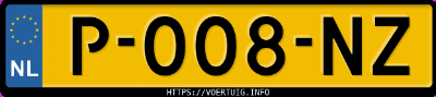 Kenteken afbeelding van P008NZ, grijze Ford Kuga 1.5 Scti