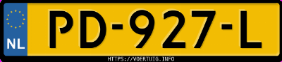 Kenteken afbeelding van PD927L, zwarte Ford Mondeo 2.0 Scti