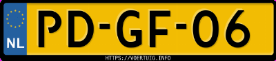 Kenteken afbeelding van PDGF06, groene Ford Probe Gt 2.0 16v E2