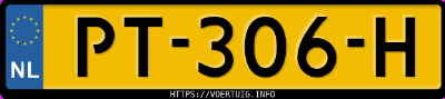 Kenteken afbeelding van PT306H, grijze Ford Mustang