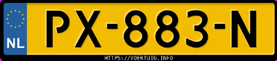Kenteken afbeelding van PX883N, grijze Ford S-MAX 1.5 Scti
