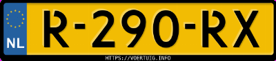 Kenteken afbeelding van R290RX, witte Ford Fiesta 1.0 Scti