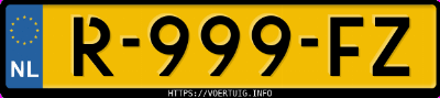 Kenteken afbeelding van R999FZ, zwarte Ford Focus 1.0 Scti