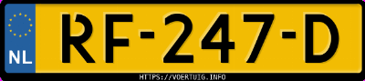 Kenteken afbeelding van RF247D, zwarte Ford Fiesta 1.0 Scti