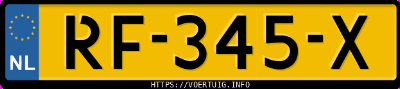 Kenteken afbeelding van RF345X, grijze Ford Focus 1.0 Scti