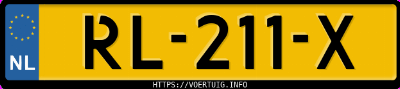 Kenteken afbeelding van RL211X, blauwe Ford Fiesta 1.1