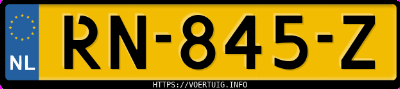 Kenteken afbeelding van RN845Z, oranje Ford Fiesta 1.0 Scti