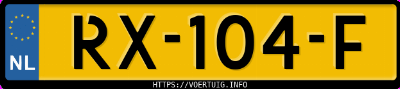 Kenteken afbeelding van RX104F, zwarte Ford S-MAX 2.0 Tdci