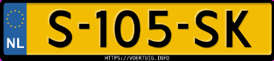 Kenteken afbeelding van S105SK, witte Ford Fiesta 1.25i