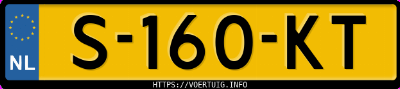 Kenteken afbeelding van S160KT, zwarte Ford Focus 1.0 Scti