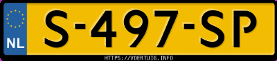 Kenteken afbeelding van S497SP, grijze Ford Kuga 2.5 Phev