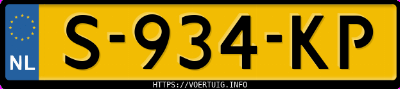 Kenteken afbeelding van S934KP, blauwe Ford Focus 1.0 Scti