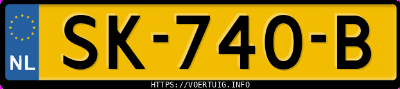 Kenteken afbeelding van SK740B, grijze Ford Fusion 1.4 16v