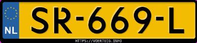 Kenteken afbeelding van SR669L, witte Ford Transit 350l Ef Van 140 Hr 3.73
