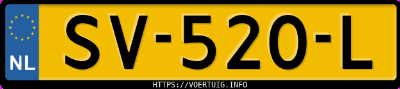 Kenteken afbeelding van SV520L, grijze Ford Focus 1.0 Scti