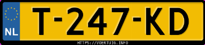 Kenteken afbeelding van T247KD, grijze Ford Kuga 2.5 Phev