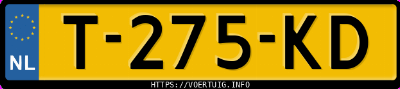 Kenteken afbeelding van T275KD, witte Ford Fiesta 1.0 Scti