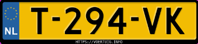 Kenteken afbeelding van T294VK, blauwe Ford TRANSIT-NUGGET