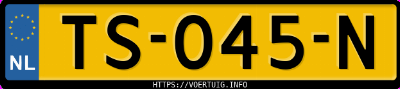 Kenteken afbeelding van TS045N, witte Ford Fiesta 1.4i