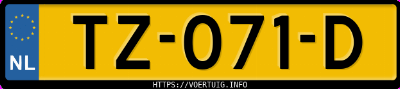Kenteken afbeelding van TZ071D, grijze Ford Transit 300l Fd 110 Mr 4.23