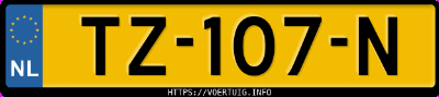 Kenteken afbeelding van TZ107N, blauwe Ford Focus 1.0 Scti