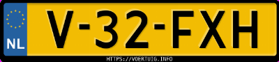 Kenteken afbeelding van V32FXH,  Ford Transit E-Transit