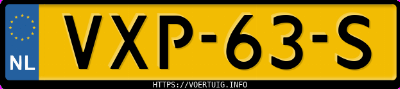 Kenteken afbeelding van VXP63S,  Ford Transit E-Transit