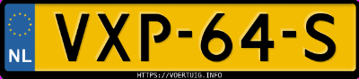 Kenteken afbeelding van VXP64S,  Ford Transit E-Transit