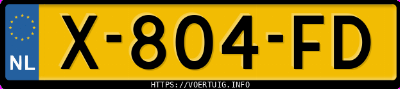 Kenteken afbeelding van X804FD, witte Ford Kuga 2.5 Phev