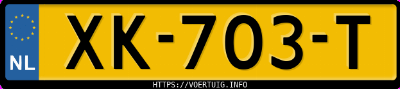 Kenteken afbeelding van XK703T, grijze Ford Fiesta 1.0 Scti
