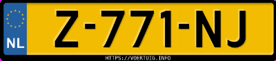 Kenteken afbeelding van Z771NJ, blauwe Ford Fiesta 1.0 Scti