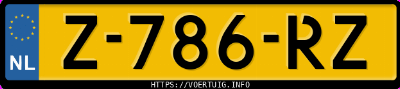 Kenteken afbeelding van Z786RZ, groene Ford Kuga 2.5 Phev