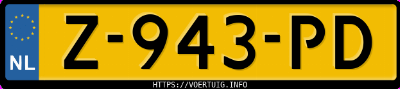 Kenteken afbeelding van Z943PD, witte Ford Puma 1.0 Scti