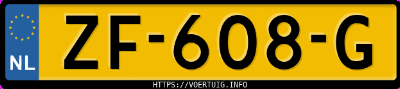Kenteken afbeelding van ZF608G, grijze Ford Mustang Gt