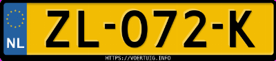 Kenteken afbeelding van ZL072K, zwarte Ford Focus 1.0 Scti