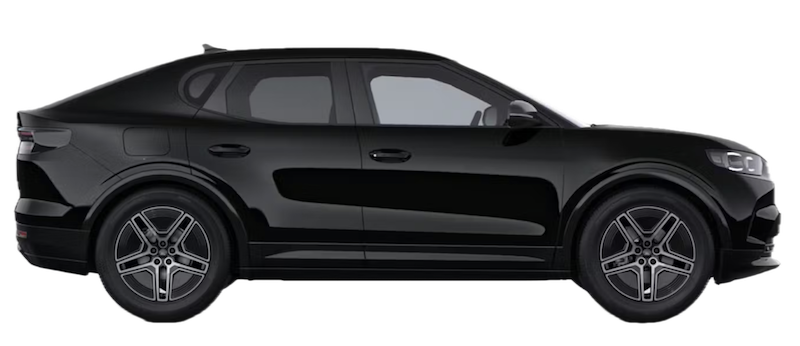 Afbeelding van JNG27F, zwarte Ford Capri Extended Range Rwd mpv