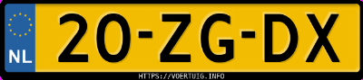 Kenteken afbeelding van 20ZGDX, grijze Honda Civic 4dr Hybrid 1.4i 5dr